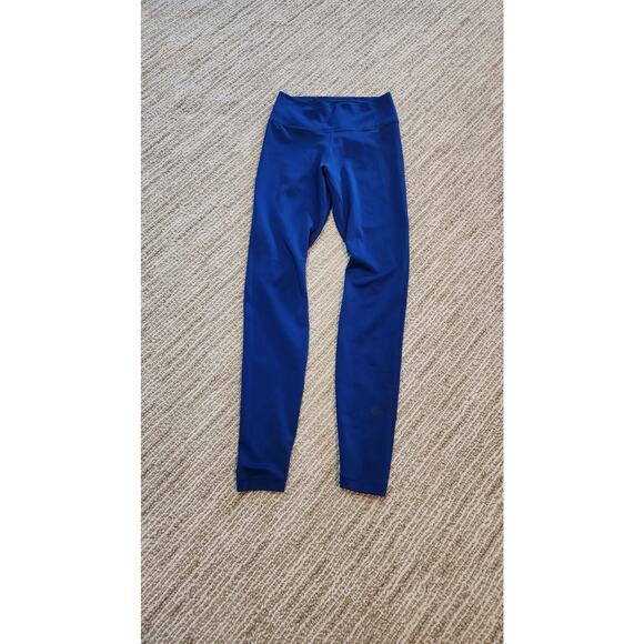 Womens Nike Dri Fit Electric Blue Mid Waist Ankle Length Leggings Size XS - Picture 1 of 8